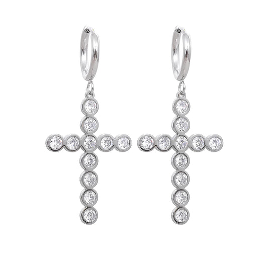 Boucles d'Oreilles Chrétienne Argentées