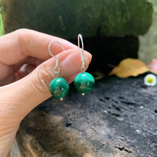 BOUCLES D'OREILLES MALACHITE