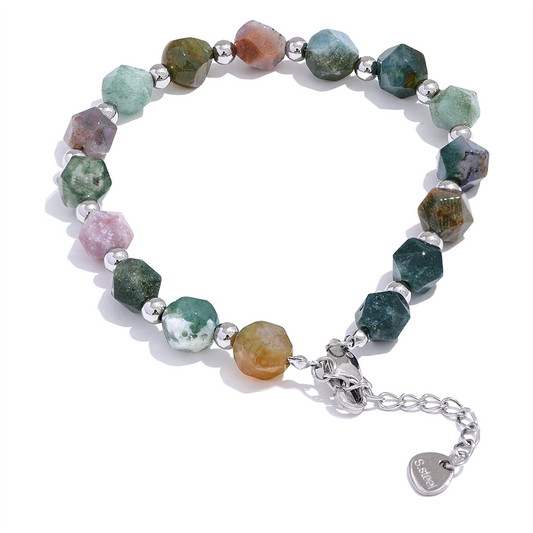 BRACELET AGATE ARGENTÉ